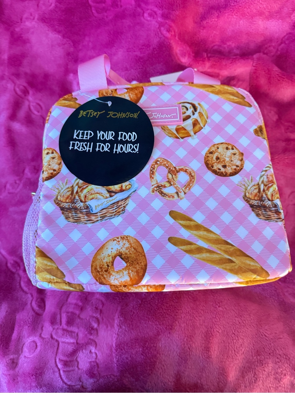 Betsey Johnson Pink Bakery Print Lunch Tote